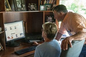 Couple in rural America browsing the internet