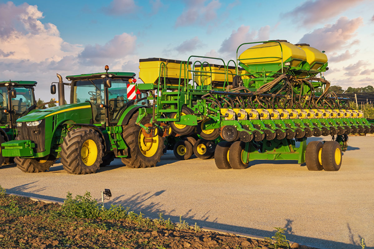 Tractors in Dealer Parking Lot for Sale