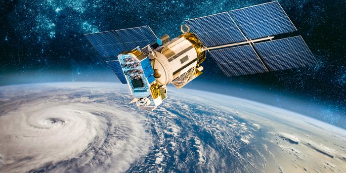 Hurricane satellite imagery from space