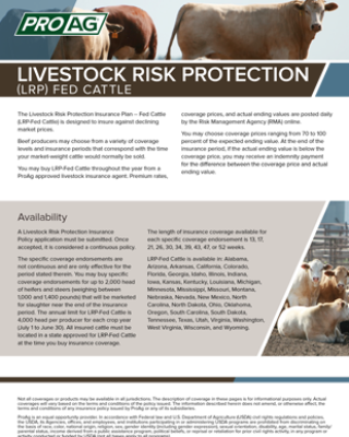 Livestock Risk Protection LRP Fed Cattle Crop Insurance from ProAg
