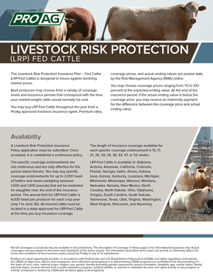 Livestock Risk Protection LRP Fed Cattle Crop Insurance from ProAg