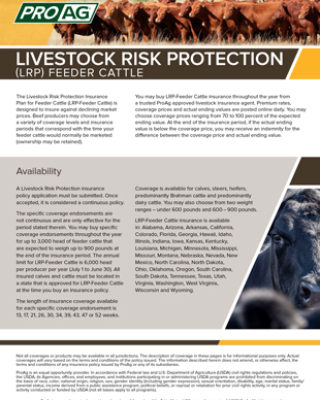 Livestock Risk Protection LRP Feeder Cattle Crop Insurance from ProAg