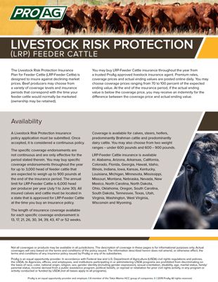 Livestock Risk Protection LRP Feeder Cattle Crop Insurance from ProAg