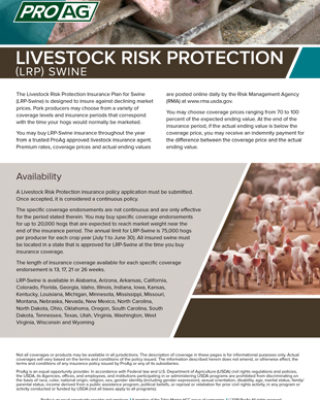 Livestock Risk Protection LRP Swine Crop Insurance from ProAg
