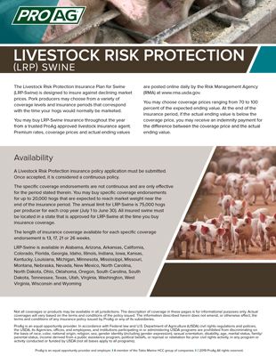 Livestock Risk Protection LRP Swine Crop Insurance from ProAg
