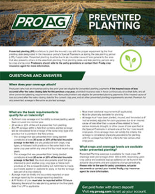 ProAg Prevented Planting Brochure PP Questions and Answers