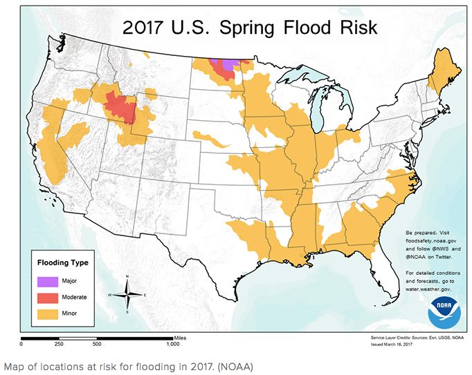 Spring Outlook-Risk of Major Flooding in North Dakota, Moderate ...
