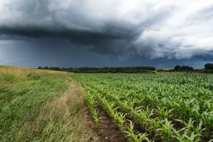 Storm rolling over a field