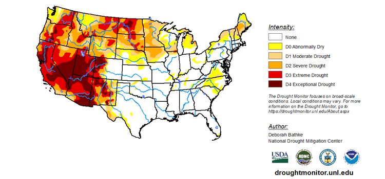 Drought Monitor Map Week Of July 8 2021