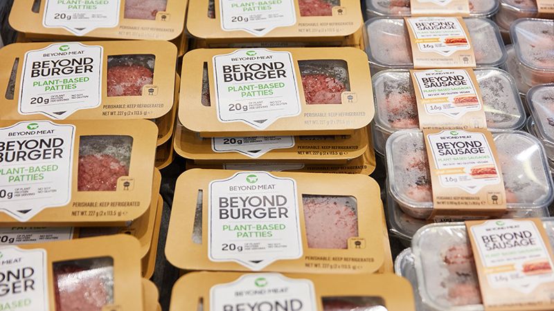 Beyond Meat packaged on a shelf