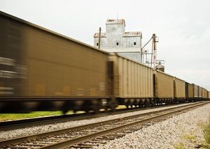 Train speeding past