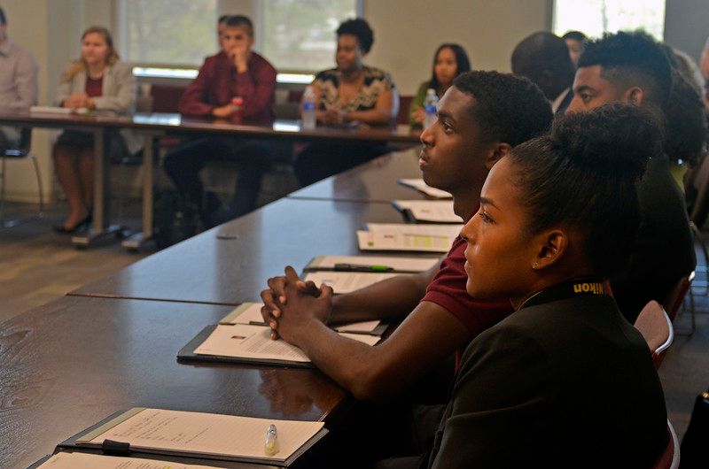 Agriculture Deputy Secretary Krysta Harden participates in a roundtable disucssion with students from Texas A&M University and Prairie View A&M University to discuss how a diverse next generation of farmers and ranchers that includes women, veterans, second career seekers, immigrants and people from all racial and ethnic backgrounds will help meet the food and fiber needs of the future at College Station, TX