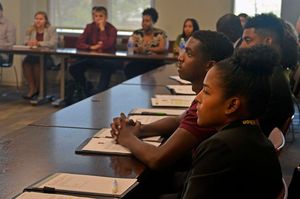 Agriculture Deputy Secretary Krysta Harden participates in a roundtable disucssion with students from Texas A&M University and Prairie View A&M University to discuss how a diverse next generation of farmers and ranchers that includes women, veterans, second career seekers, immigrants and people from all racial and ethnic backgrounds will help meet the food and fiber needs of the future at College Station, TX