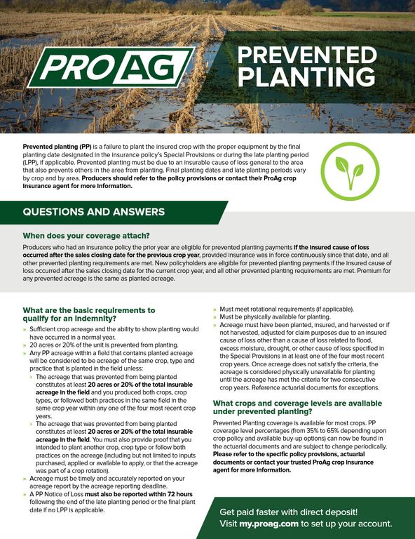 Prevented Planting Questions and Answers ProAg